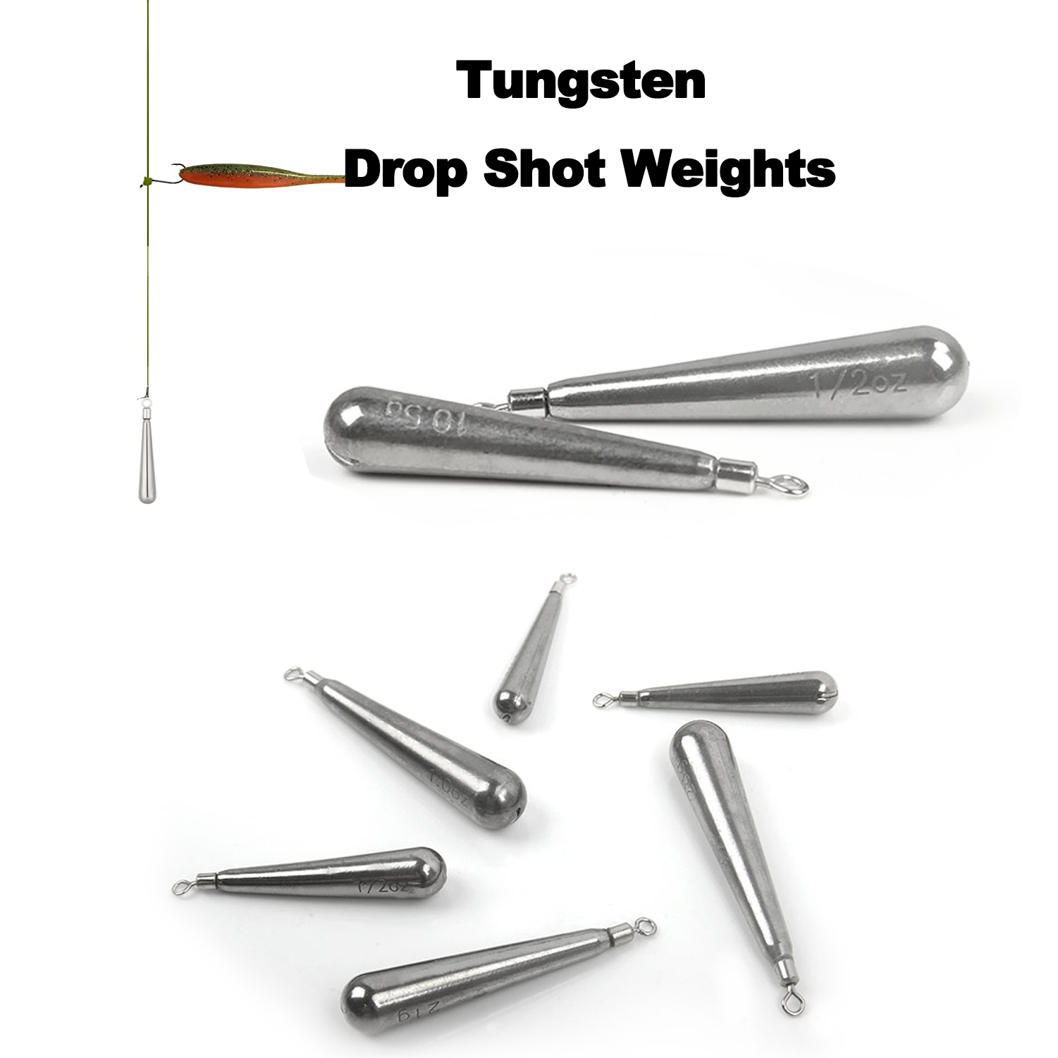 Tungsten Sinkers - Tungsten Drop Shot Bobot 3.5G/5.3G/7G/8.8G/10.5G/14G Tungsten