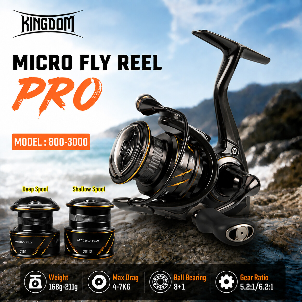 Kingdom Micro Fly Pro Fishing  - Abu Garcia Reel Max ulasan dan harga